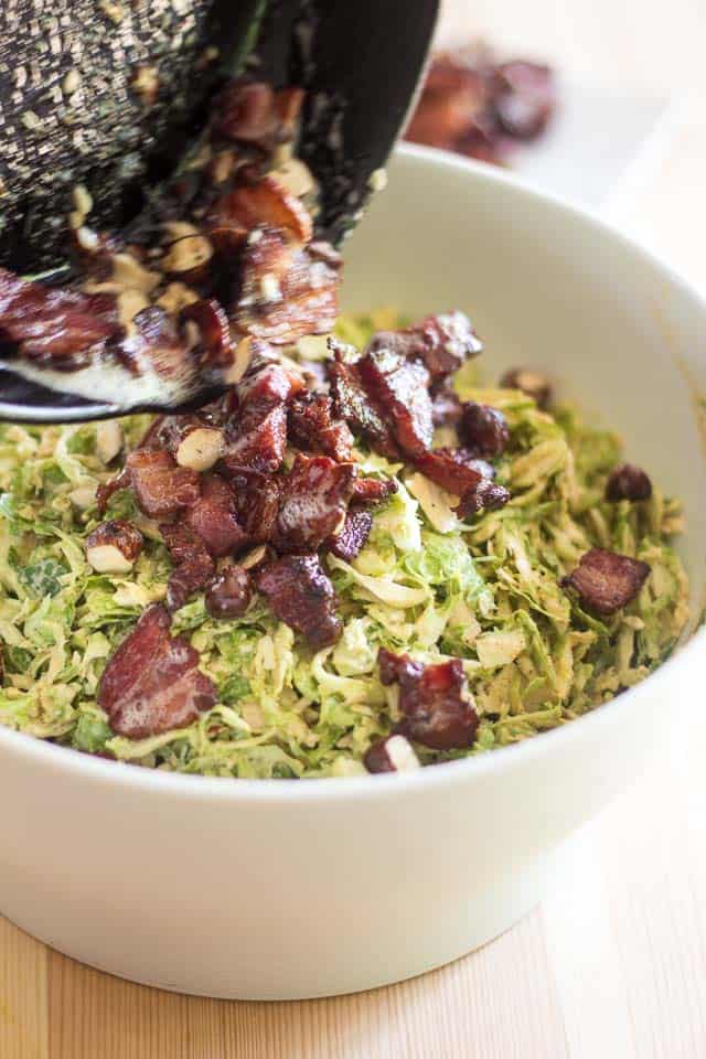 Adding Hazelnuts and Bacon to the Salad | thehealthyfoodie.com