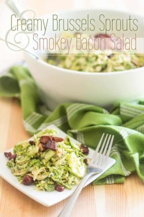 Creamy Brussels Sprouts and Smokey Bacon Salad | thehealthyfoodie.com