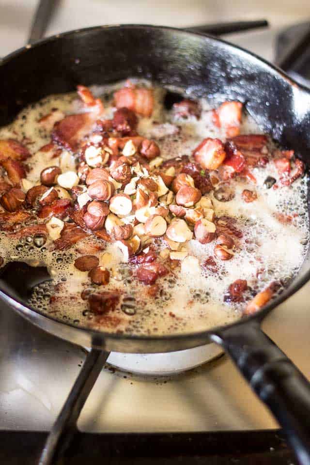 Adding Hazelnuts to the Bacon | thehealthyfoodie.com