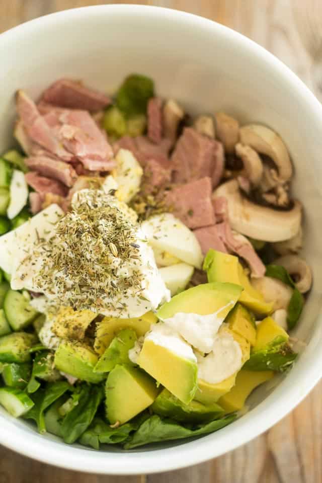 Smoked Ham and Hard-Boiled Egg Salad | thehealthyfoodie.com