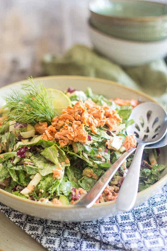 Keto Salmon Salad | thehealthyfoodie.co
