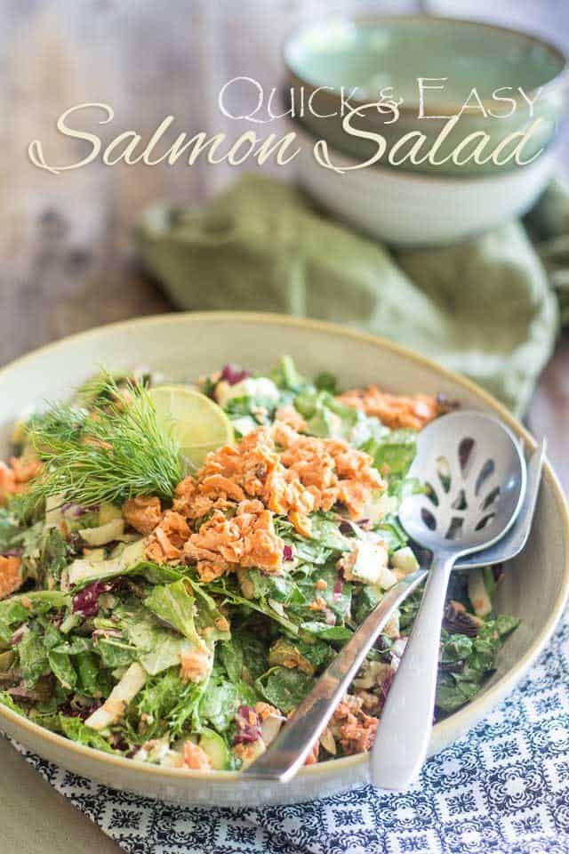 Keto Salmon Salad | thehealthyfoodie.co