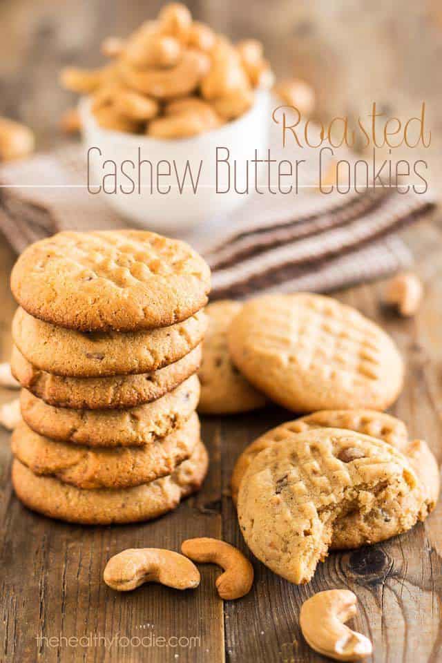 Roasted Cashew Butter Cookies | thehealthyfoodie.com