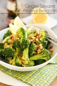 Ginger Sesame and Almond Broccoli - You will be surprised by the incredible amounts of flavors that emanate from such a simple little dish!