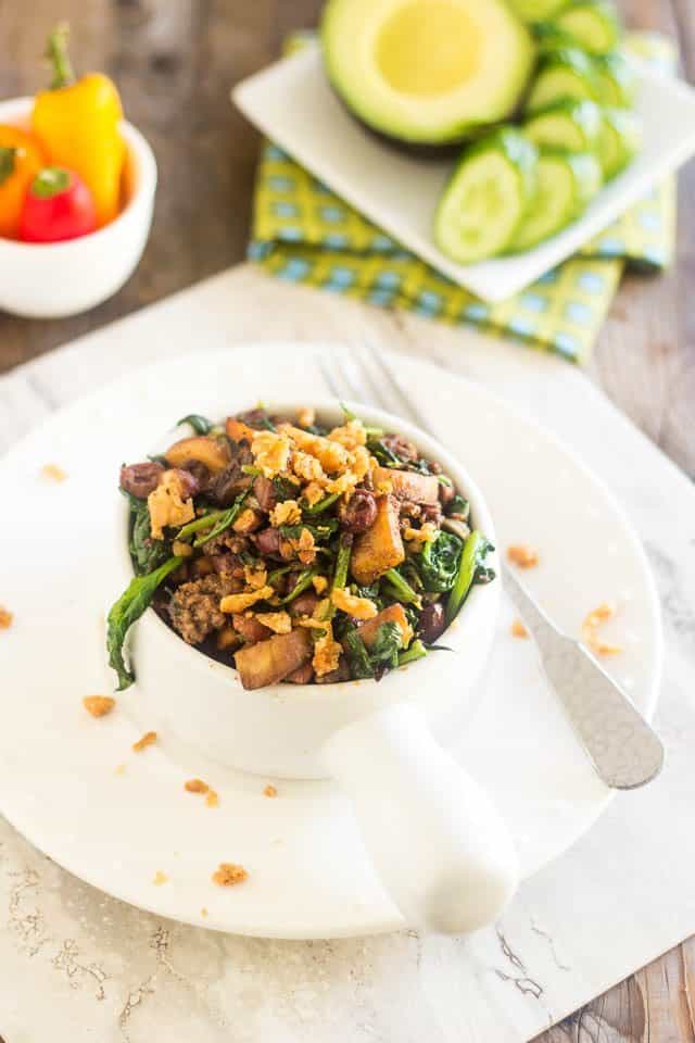 Keto Ground Beef and Spinach Skillet | thehealthyfoodie.com