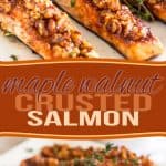 So deliciously tasty, this quick and easy Maple Walnut Crusted Salmon is bound to become a favorite. One of those recipes that you'll want to know by heart!