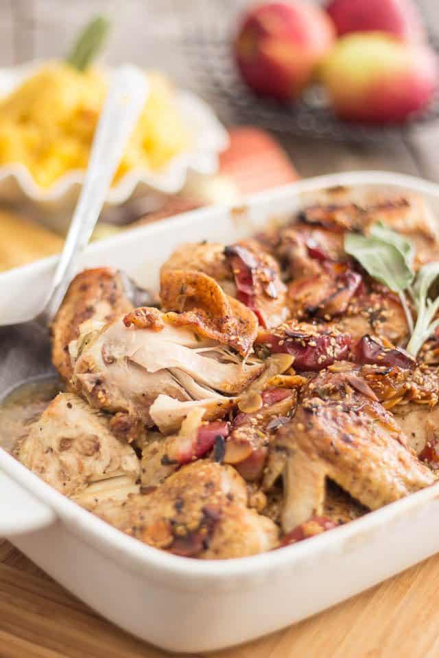 Apple and Honey Roasted Chicken | thehealthyfoodie.com