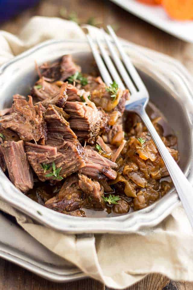 Blade Roast and Onion Compote | thehealthyfoodie.com