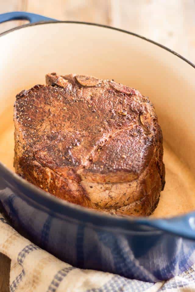 Maple Balsamic Braised Cross Rib Roast | thehealthyfoodie.com