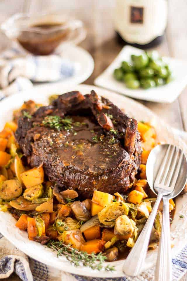 Maple Balsamic Braised Cross Rib Roast | thehealthyfoodie.com