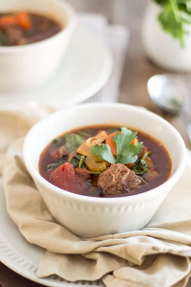 Beef and Vegetable Soup | thehealthyfoodie.com
