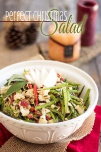 Bright Christmas-y colors, subtly flavored with the very essence of Christmas, crisp and refreshing in texture: that's the Perfect Christmas Salad for you!