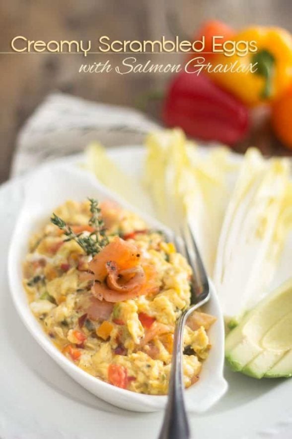 Creamy Scrambled Eggs with Salmon Gravlax