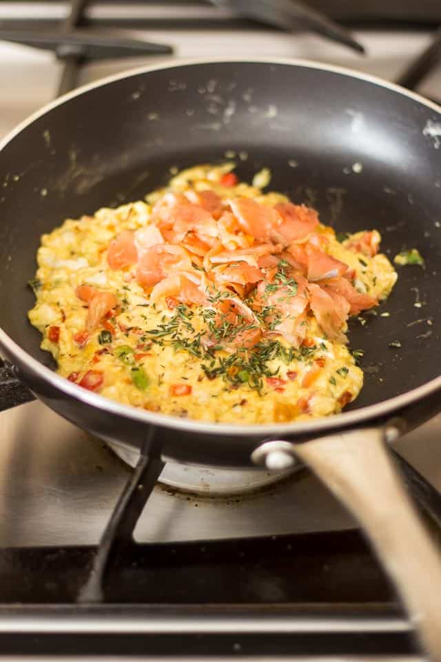 Creamy Scrambled Eggs with Smoked Salmon | thehealthyfoodie.con