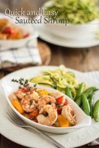 10 minutes and 5 ingredients is all it takes to make this delicious and squeaky clean Quick and Easy Sauteed Shrimp recipe.