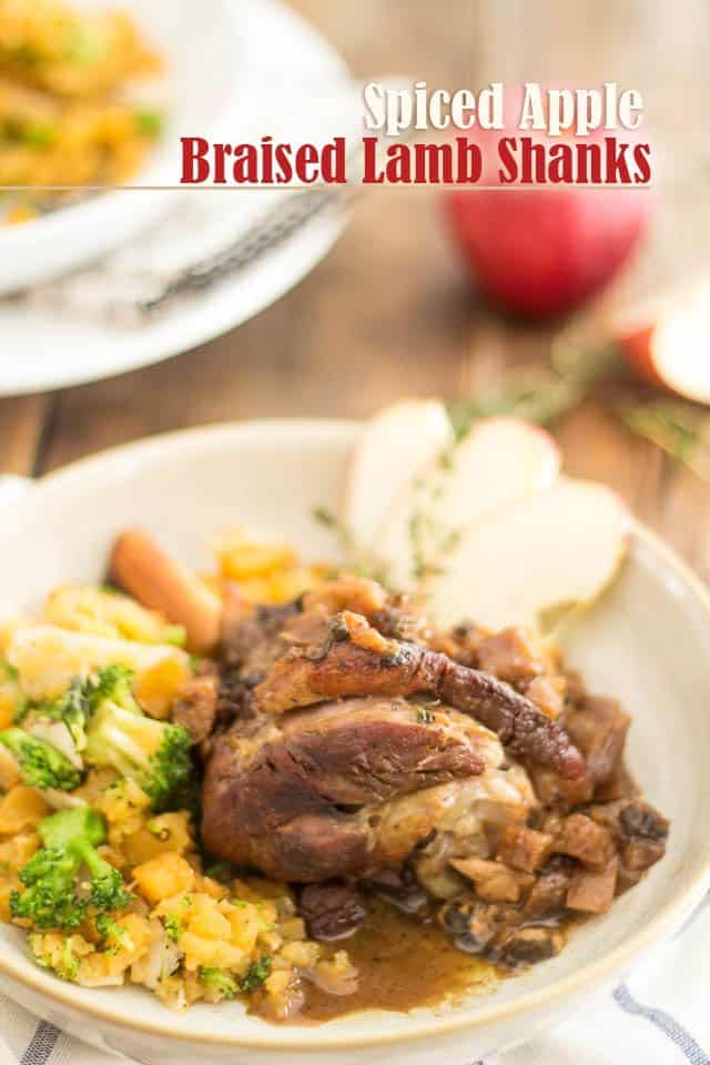Spiced Apple Braised Lamb Shanks | thehealthyfoodie.com