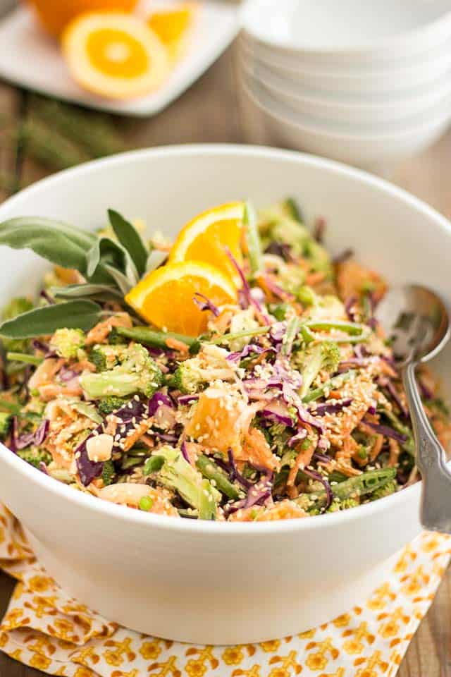 Broccoli Carrot Orange Slaw | thehealthyfoodie.com