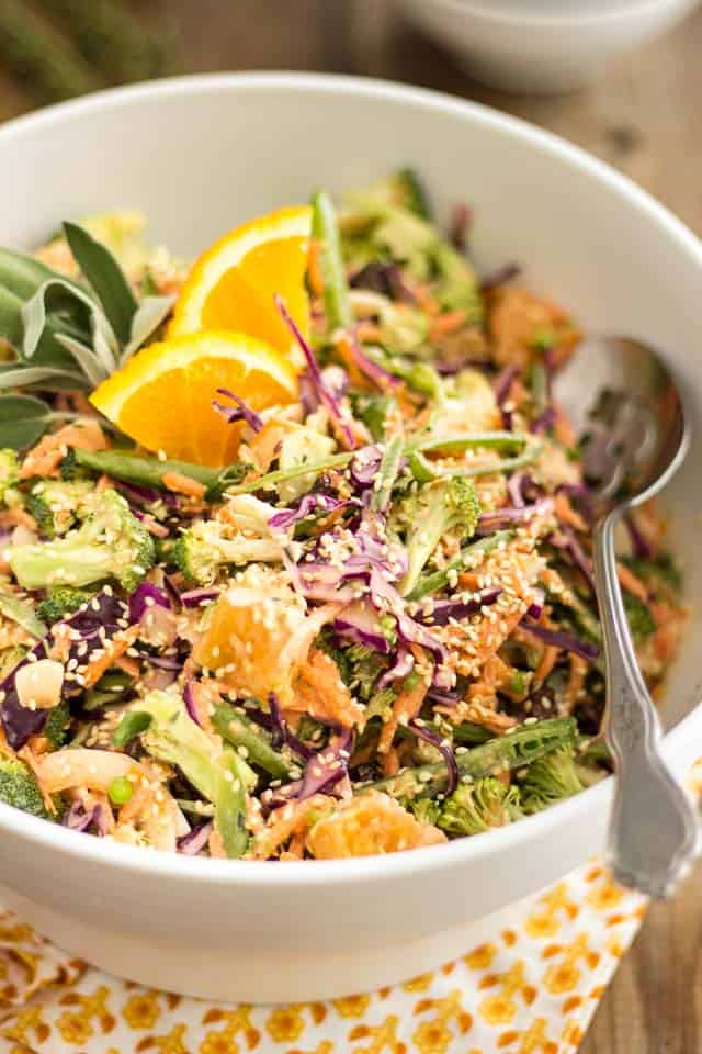 Broccoli Carrot Orange Slaw | thehealthyfoodie.com