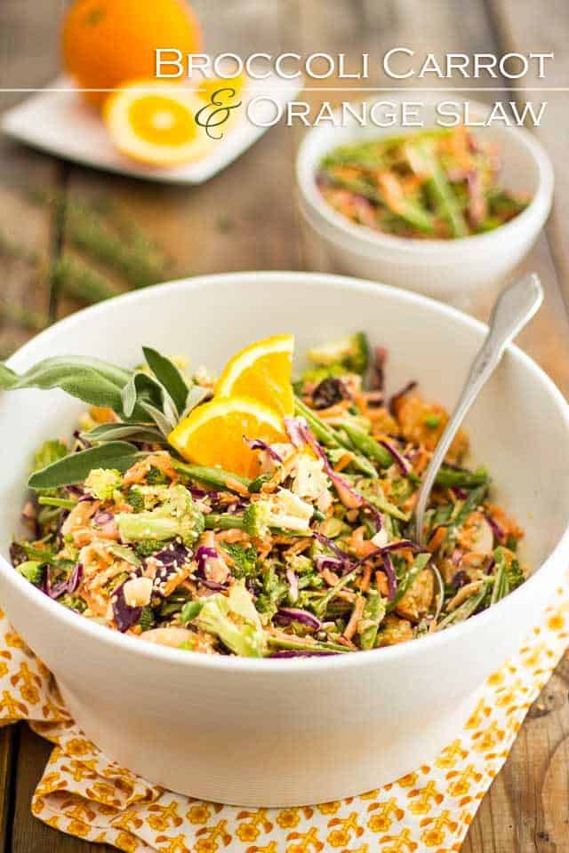 Broccoli Carrot Orange Slaw | thehealthyfoodie.com