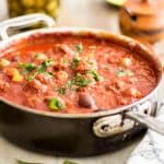 Italian Sausage Olive Spaghetti Sauce | thehealthyfoodie.com