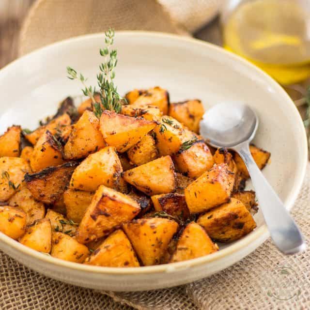 Greek Style Oven Roasted Rutabaga | TheHealthyFoodie.com