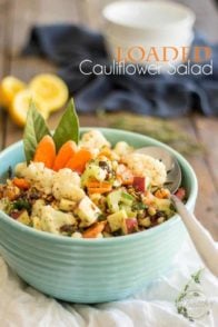 The ideal contender for your next Potluck Dinner Party, this super nutritious Loaded Cauliflower Salad is so good it should almost be called dessert!