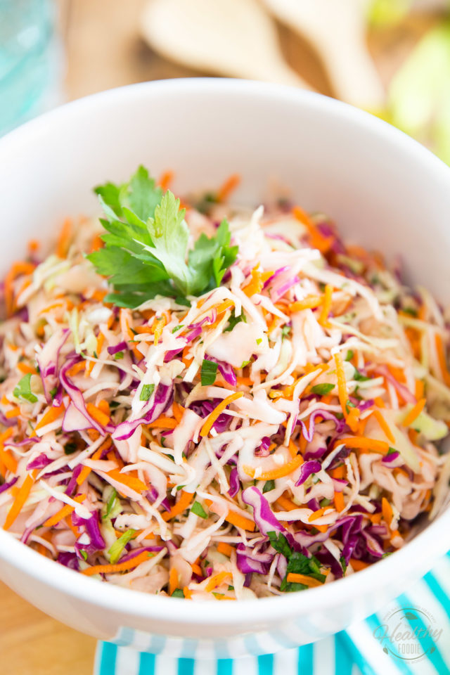 Making your own Classic Coleslaw at home is so easy! This one tastes just like the stuff you buy at the store but is so much better for your health! Try it once, you'll never go back...