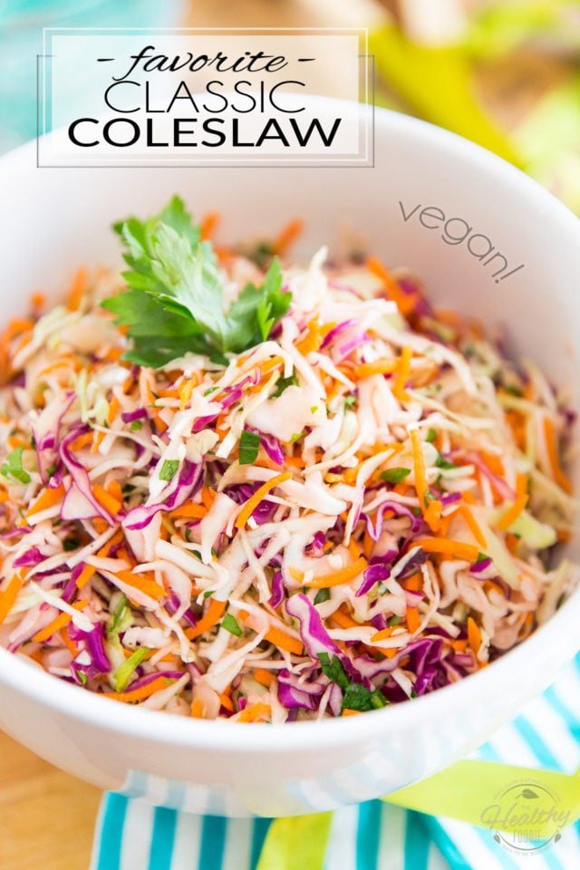 Making your own Classic Coleslaw at home is so easy! This one tastes just like the stuff you buy at the store but is so much better for your health! Try it once, you'll never go back...