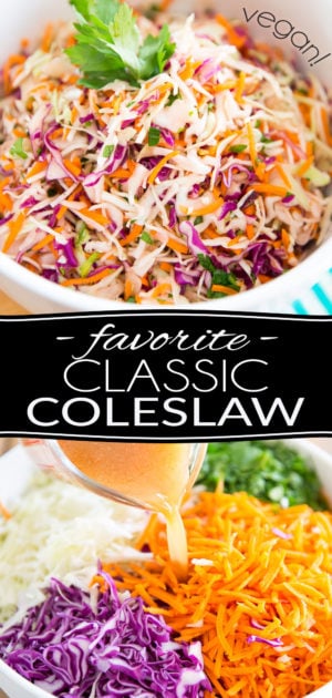 Making your own Classic Coleslaw at home is so easy! This one tastes just like the stuff you buy at the store but is so much better for your health! Try it once, you'll never go back...