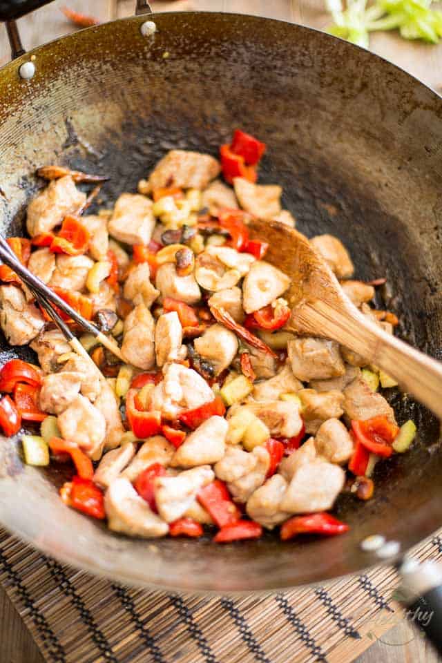 Paleo Kung Pao Pork | thehealthyfoodie.com