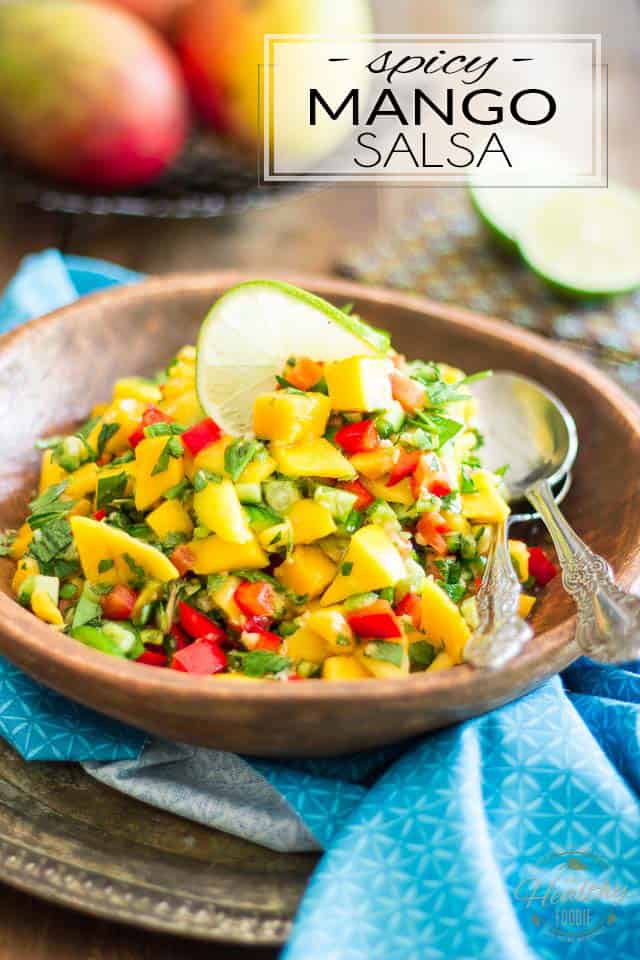 This Spicy Mango Salsa is super refreshing; it’s spicy, it’s sweet, it’s crunchy but soft and tangy and goes good with just about anything... it's also loaded with so much flavor and so much good stuff, you'll want to eat it on its own as a salad! A true favorite and a total must during the hot and sunny months of summer! 