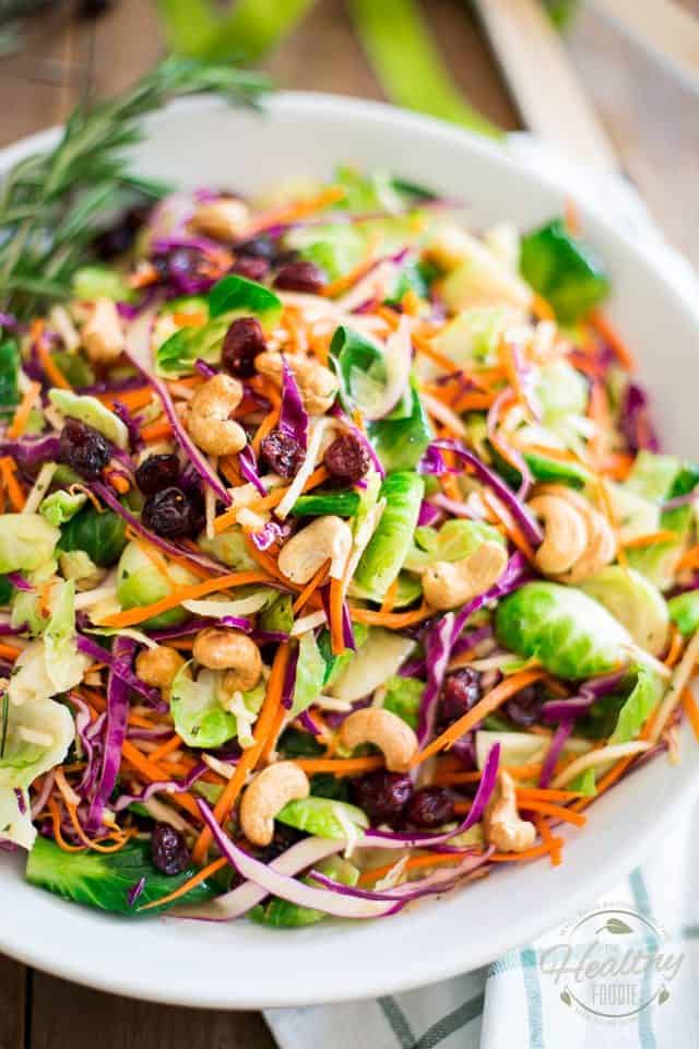 Colorful Brussels Sprouts Salad | thehealthyfoodie.com