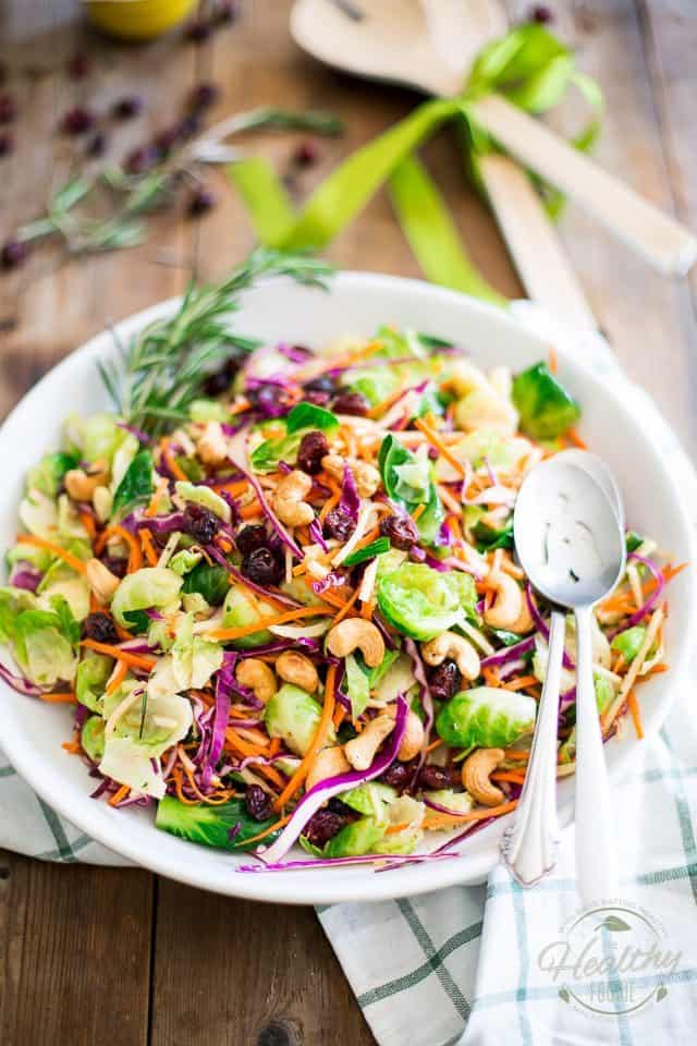 Colorful Brussels Sprouts Salad | thehealthyfoodie.com