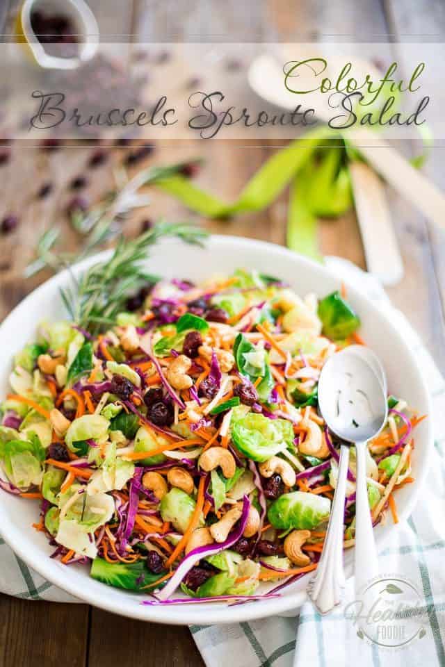 Colorful Brussels Sprouts Salad | thehealthyfoodie.com