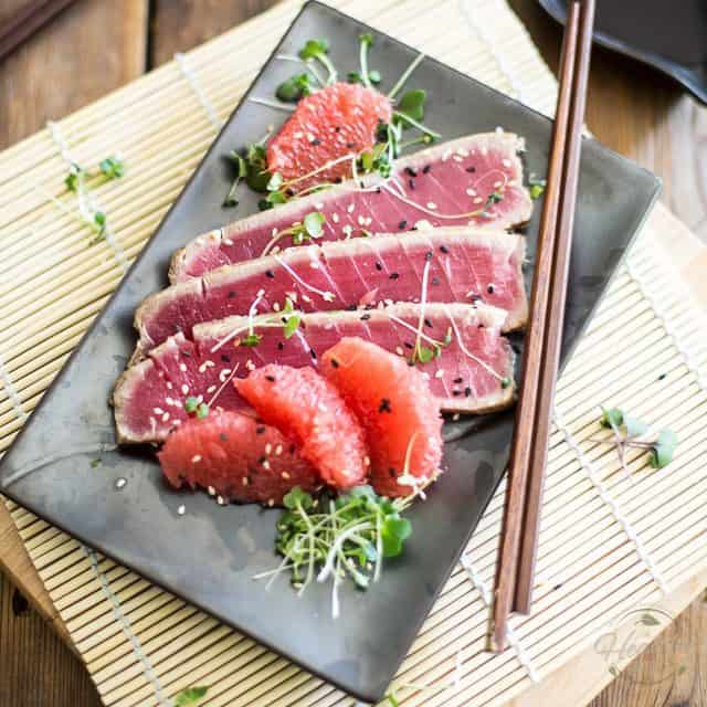 Grapefruit and Ginger Tuna Tataki