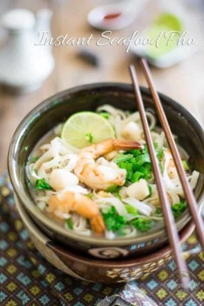 This Instant Seafood Pho is just as tasty and nutritious as it is beautiful, and it comes together so quickly, you'll want to have it all the time... busy or not!