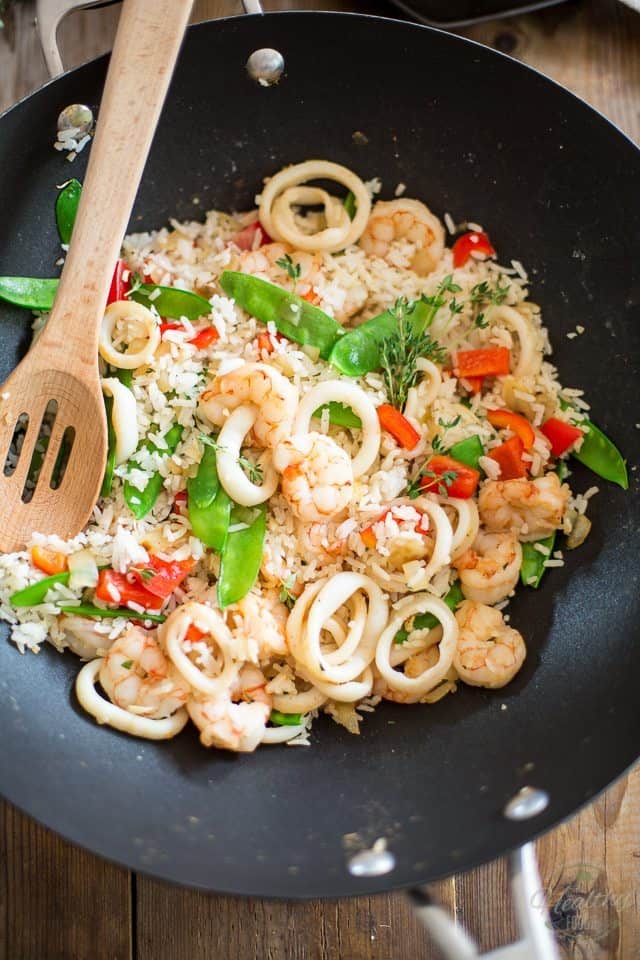 Simple Seafood Rice | thehealthyfoodie.com