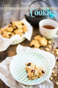 High in Protein, Free of Gluten and Refined Sugar, these Macadamia Cranberry Cookies not only are delicious but they make for a healthy, guilt free snack!