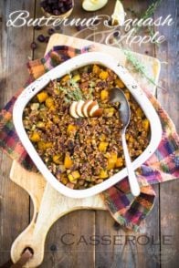 Butternut Squash and Apple Casserole with Maple Walnut Crumble: the perfect side dish for Thanksgiving or Christmas, or to make new friends any other day of the year!