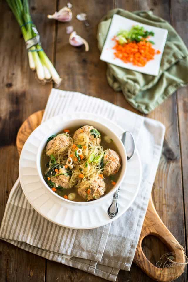 Meatball Noodle Soup | thehealthyfoodie.com