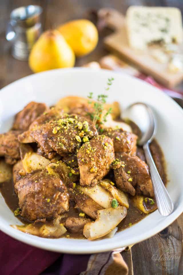Pear Balsamic Chicken | thehealthyfoodie.com