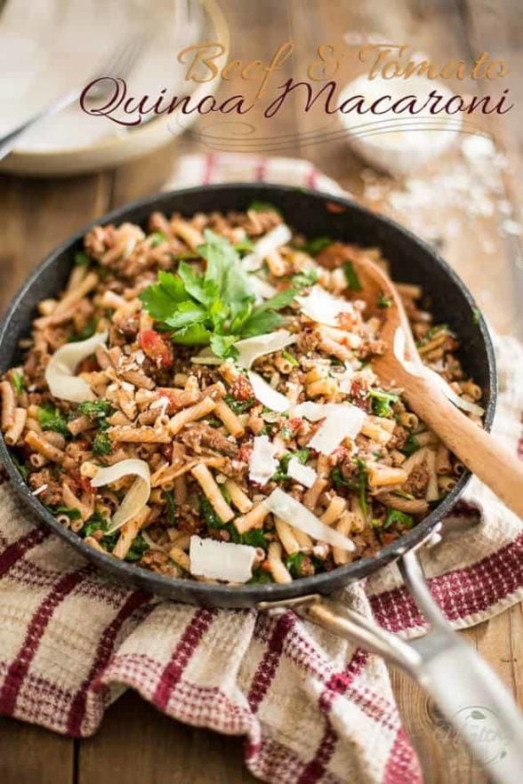 Beef and Tomato Quinoa Macaroni • The Healthy Foodie