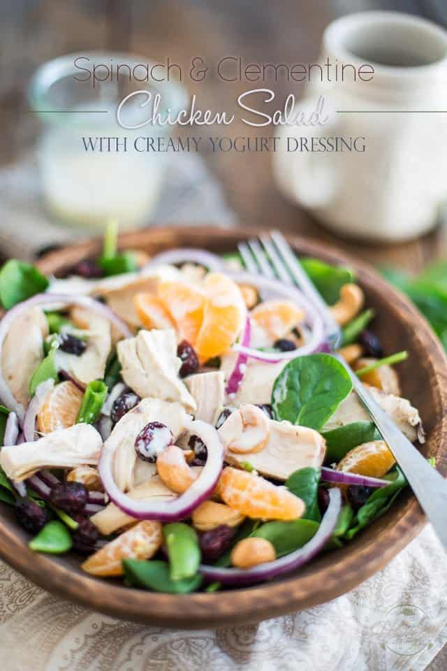 Spinach and Clementine Chicken Salad | thehealthyfoodie.com