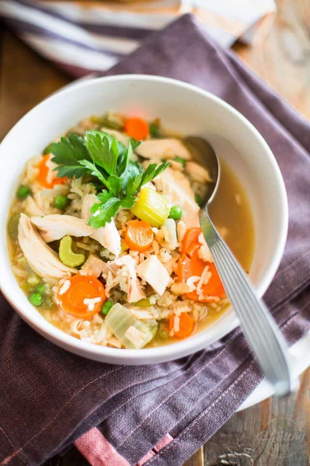 Chicken Rice Soup | thehealthyfoodie.com