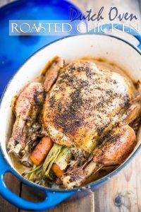 Dutch Oven Roasted Chicken | thehealthyfoodie.com