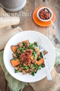 Good food doesn't have to be complicated! Mix Ground Beef with Sweet Potatoes and Spinach and you've got yourself a tasty meal ready in just minutes! 
