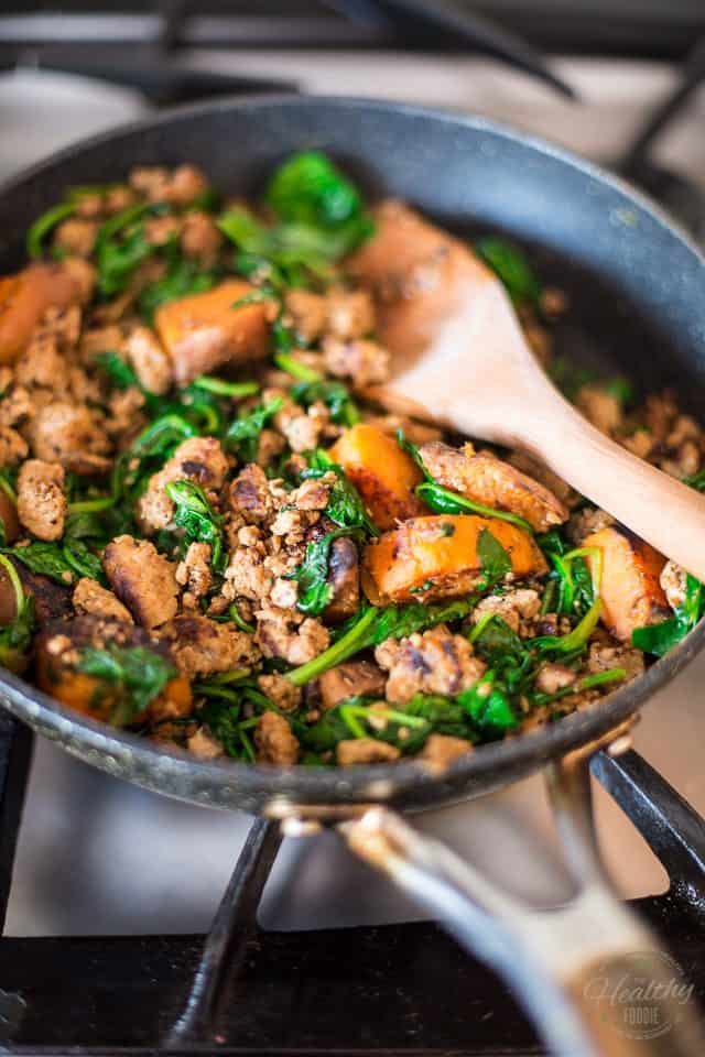 Ground Beef Spinach Bowl | thehealthyfoodie.com