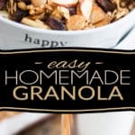 Simple and easy to make, Homemade Granola tastes a million times better than the store-bought stuff and is so much better for you, too! Treat your body well, treat your body good: make a batch today, I swear you'll never look back! 