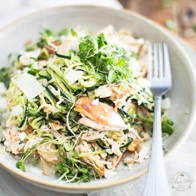 Parmesan and Chicken Zoodles • The Healthy Foodie