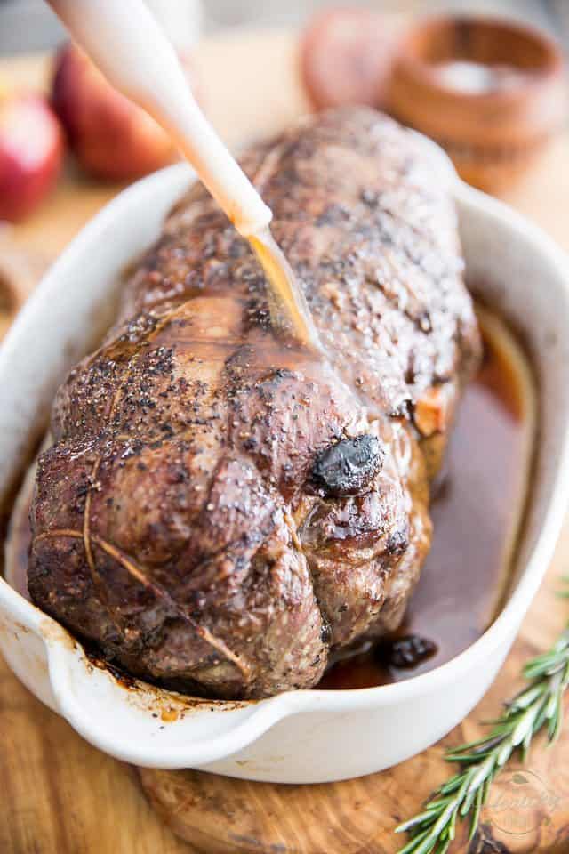Apple Date Pisachio Stuffed Lamb Roast | thehealthyfoodie.com